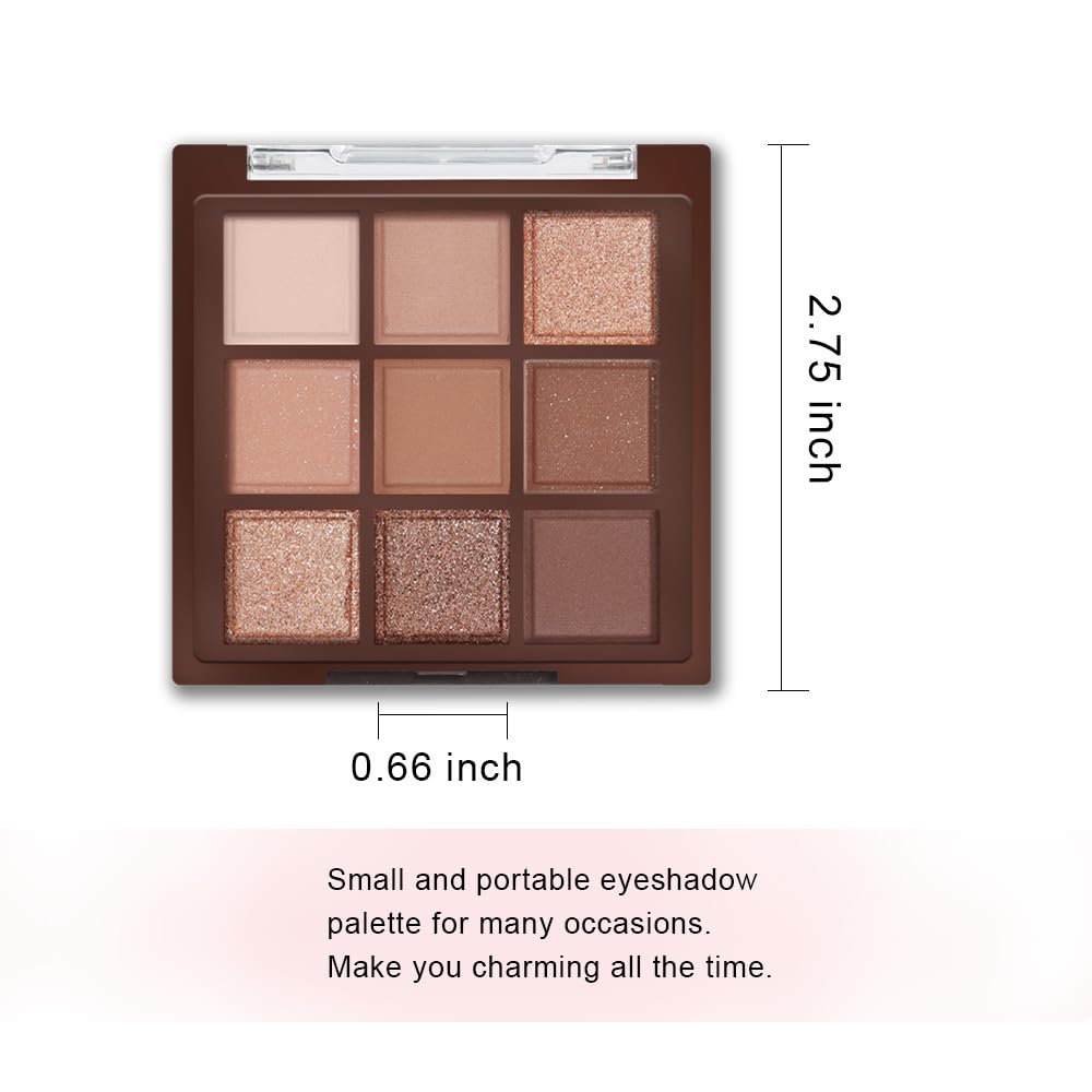 Neutral Nude Brown Smokey Eye Eyeshadow Palette Makeup, Matte & Shimmer Rose Gold Bronze Cream Eyeshadow Palette,Highly Pigmented Natural Eyeshadow for Eyes Long Lasting Naturing-Looking A-04
