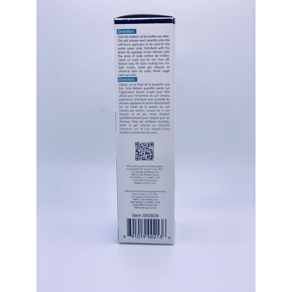MD Factor Natural Hair Growth Serum | Follicle Energizer Serum - Prevents Thinning Hair & Hair Loss By Stimulating Hair Follicles To Produce Thicker, Fuller Hair (30-Day Supply Per Tube)