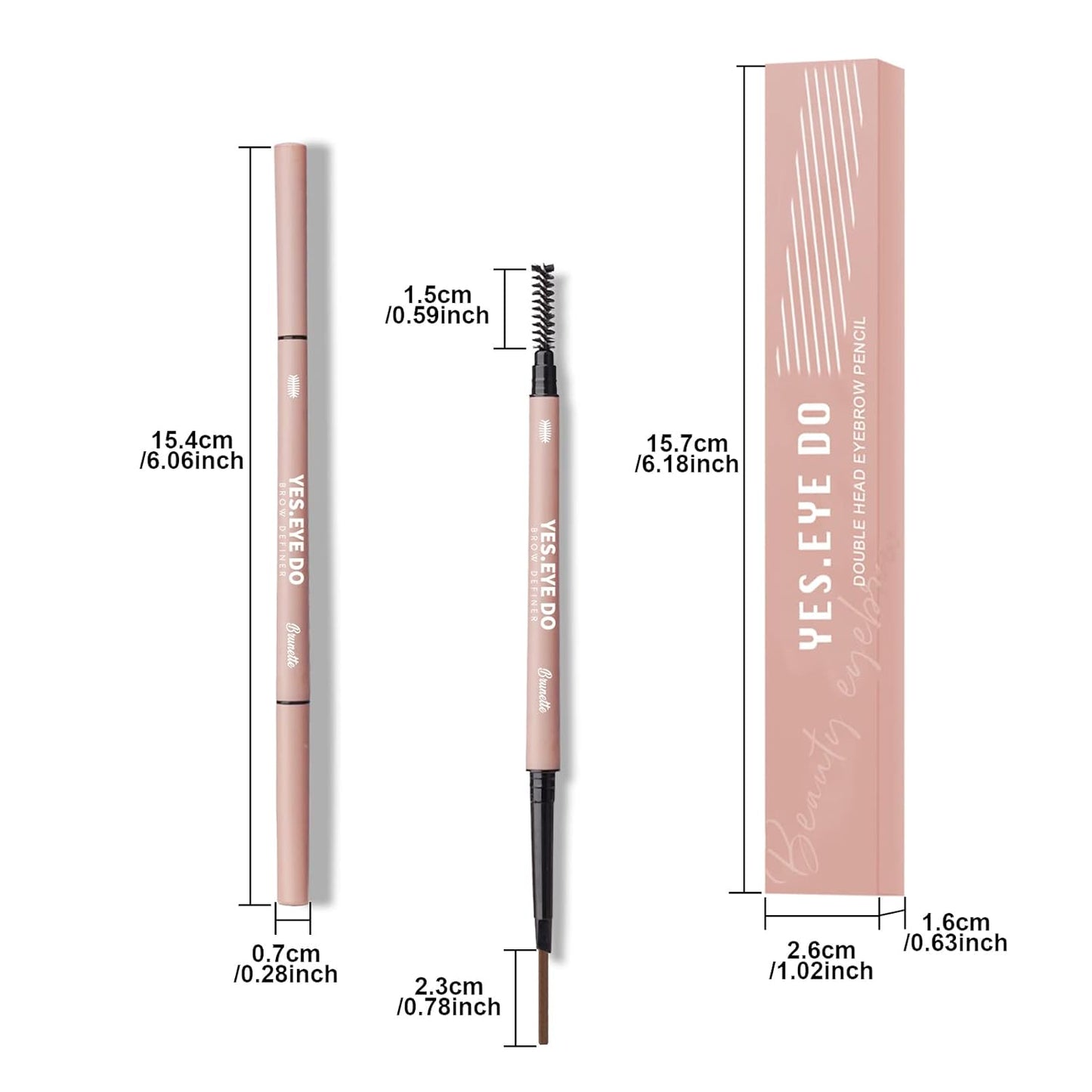 Grey Eyebrow Pencil for Older Women, Dual-Ended Gray Eyebrow Pencil for Grey Hair with Spoolie, Micro Triangle Tip Eye Brow Filler Pen for Natural Looking, Hair-Like Stroke, Gray, YES.EYE DO