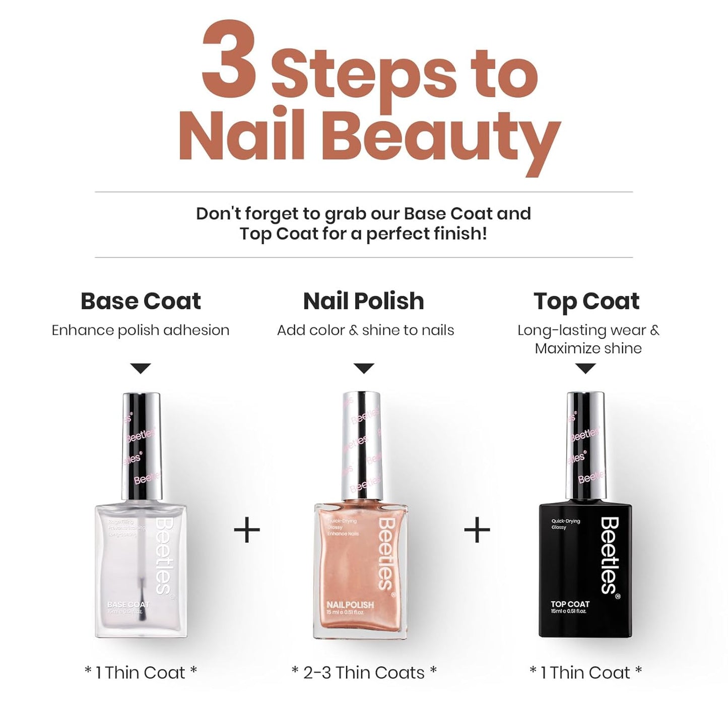 Beetles Pearl Nail Polish, 15ml Blush of Pearls Nail Polish, Champagne Pearl Color Fast Drying & Long Lasting Nail Lacquer Shimmer Art Effect for DIY Nail Salon-Quality Results