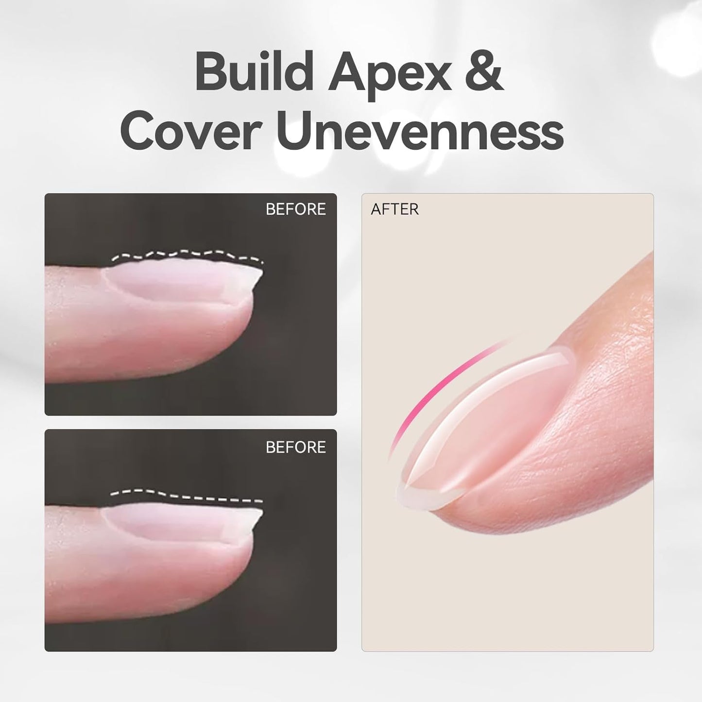 Born Pretty Builder Gel for Nails 8-in-1,15ML Clear and Cover Pink Builder Nail Gel Set, Transparent Extension Gel Rhinestone Glue for Nail Art Base Gel, LED Nail Lamp Cured Hard Gel Builder