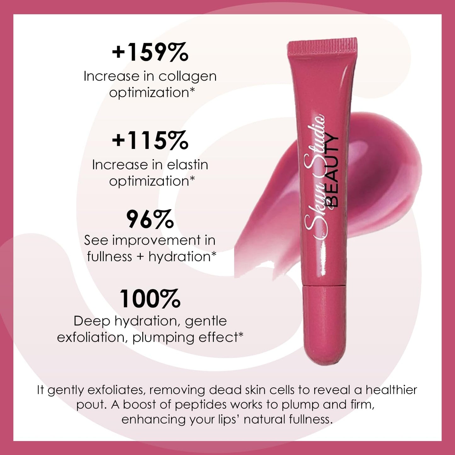 BEAUTY Pucker Up Shea Butta Glossy Lip Balm, Hydrating Lip Balm, Peptide Lip Treatment, Exfoliating Lip Balm, Lightweight, Moisturize and Tint Lip Care Products (0.4 Oz) (Rose')