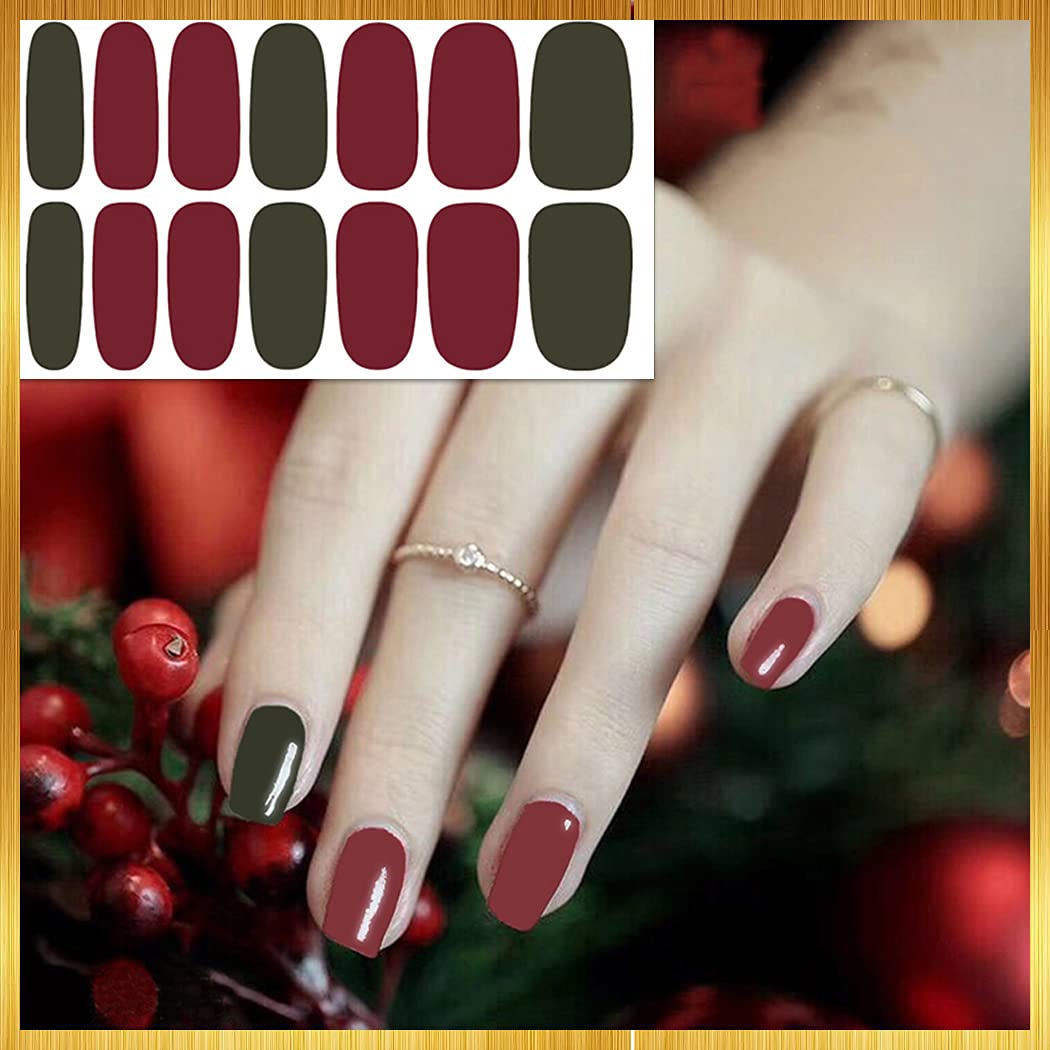 WOKOTO 20 Sheets Mixed Halloween & Christmas Nail Stickers Full Wraps Gel Strips for Women with File Kit, Nail Polish Strips Stickers Set Pumpkin Bat Ghost Spider Halloween Nail Wraps