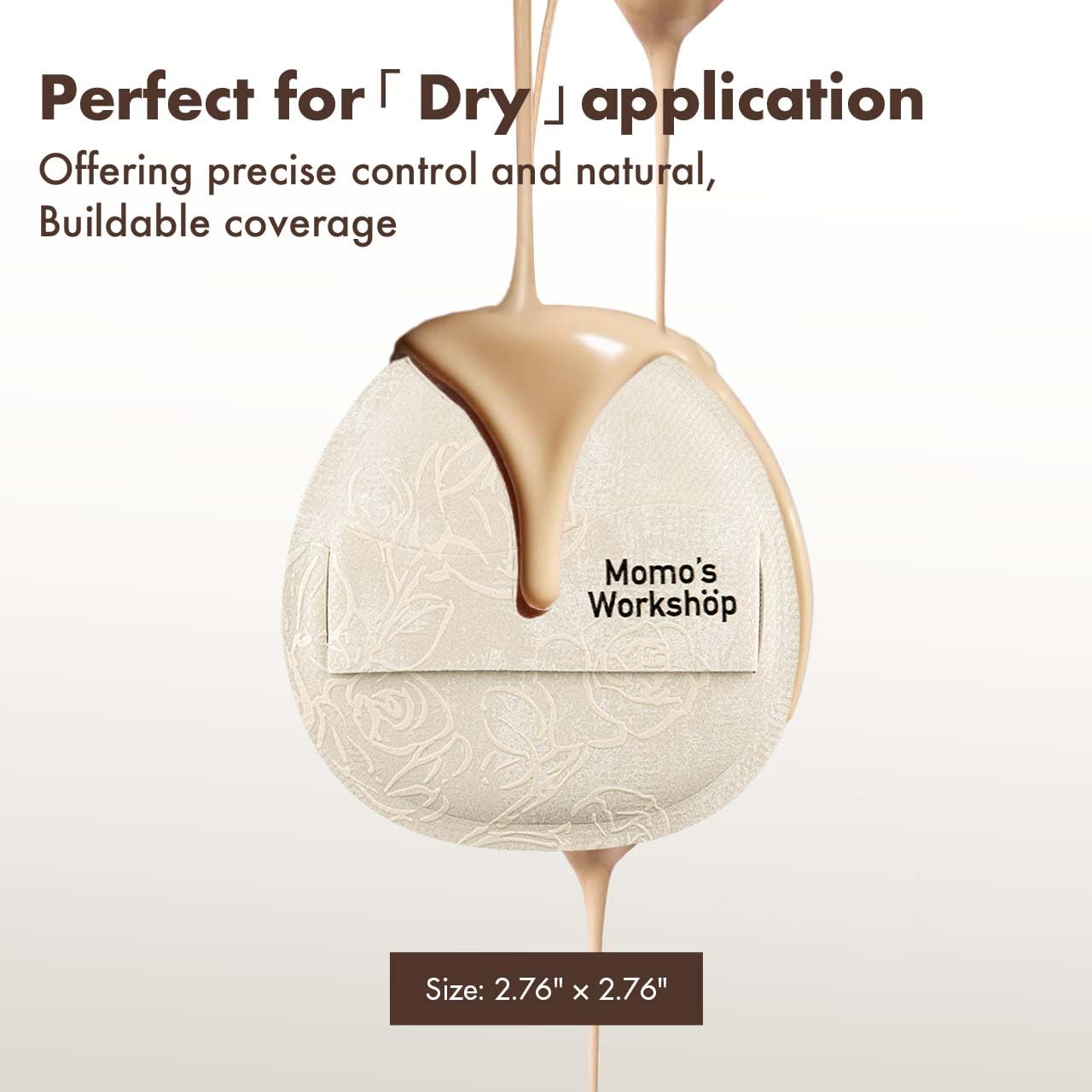 Satin White Flat-cut Shape Makeup Sponge,Firm Bounce Rubycell,Cushion Sponge with Wide PU Leather for Quick-Dry/Full Coverage Foundations, Cosmetic Puff,2pcs Beauty Puffs &Storage Case