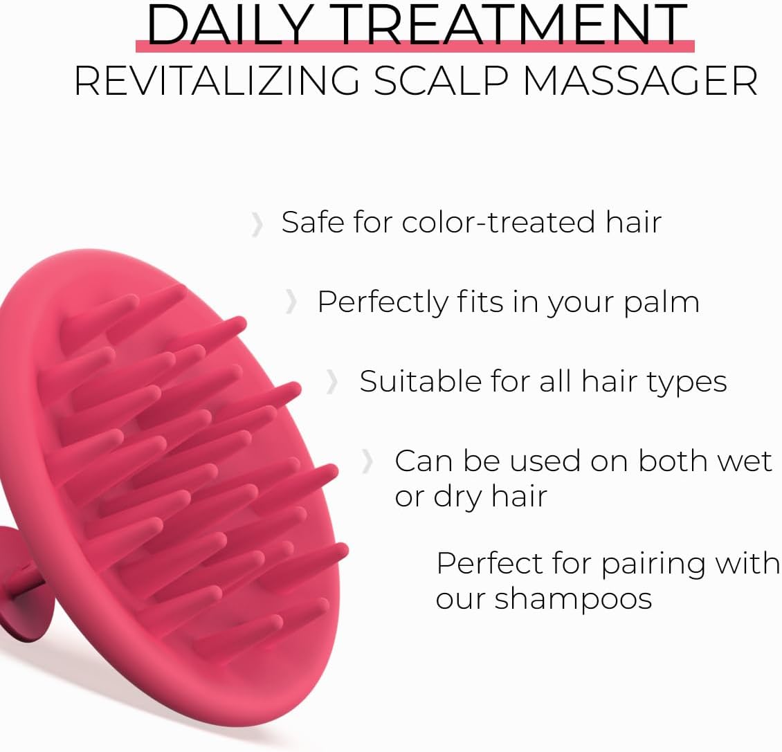 DS Labs Revitalizing Scalp Brush - Silicone Shampoo Massager for a Cleaner, Fresher, Feeling Scalp, Lifts Build Up & Boosts Lather, Ergonomic, Water Resistant, for All Hair Types