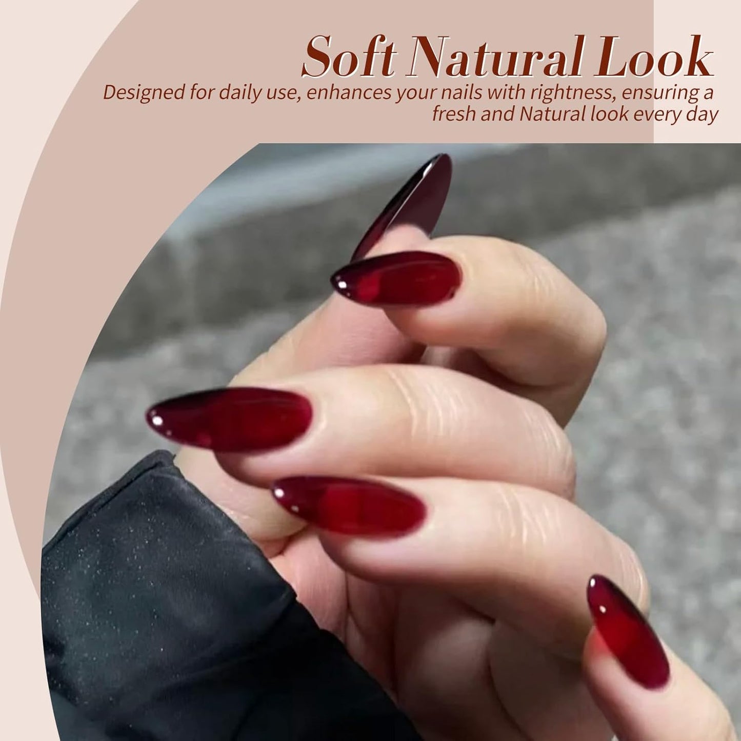 Born Pretty Jelly Gel Nail Polish Set Fall Winter Brown Blood Red Burgundy Black Gel Polish Sheer Milky Nude Transparent Halloween Gel Polish Set Nail Art Varnish Manicure Collection Gift 7ML 6PCS