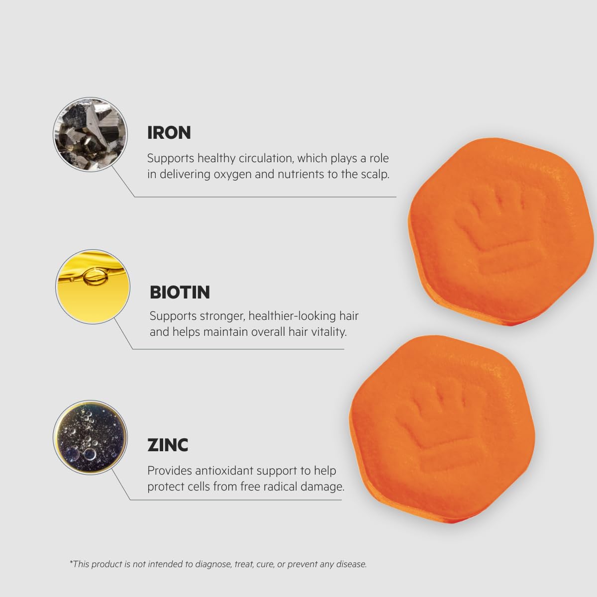 DS Labs Revita Hair Density Support Tablets - Daily Hair Wellness Supplement with Biotin, Zinc, Iron, Vitamin D, Magnesium & Melatonin, for Men & Women, 60 Tablets