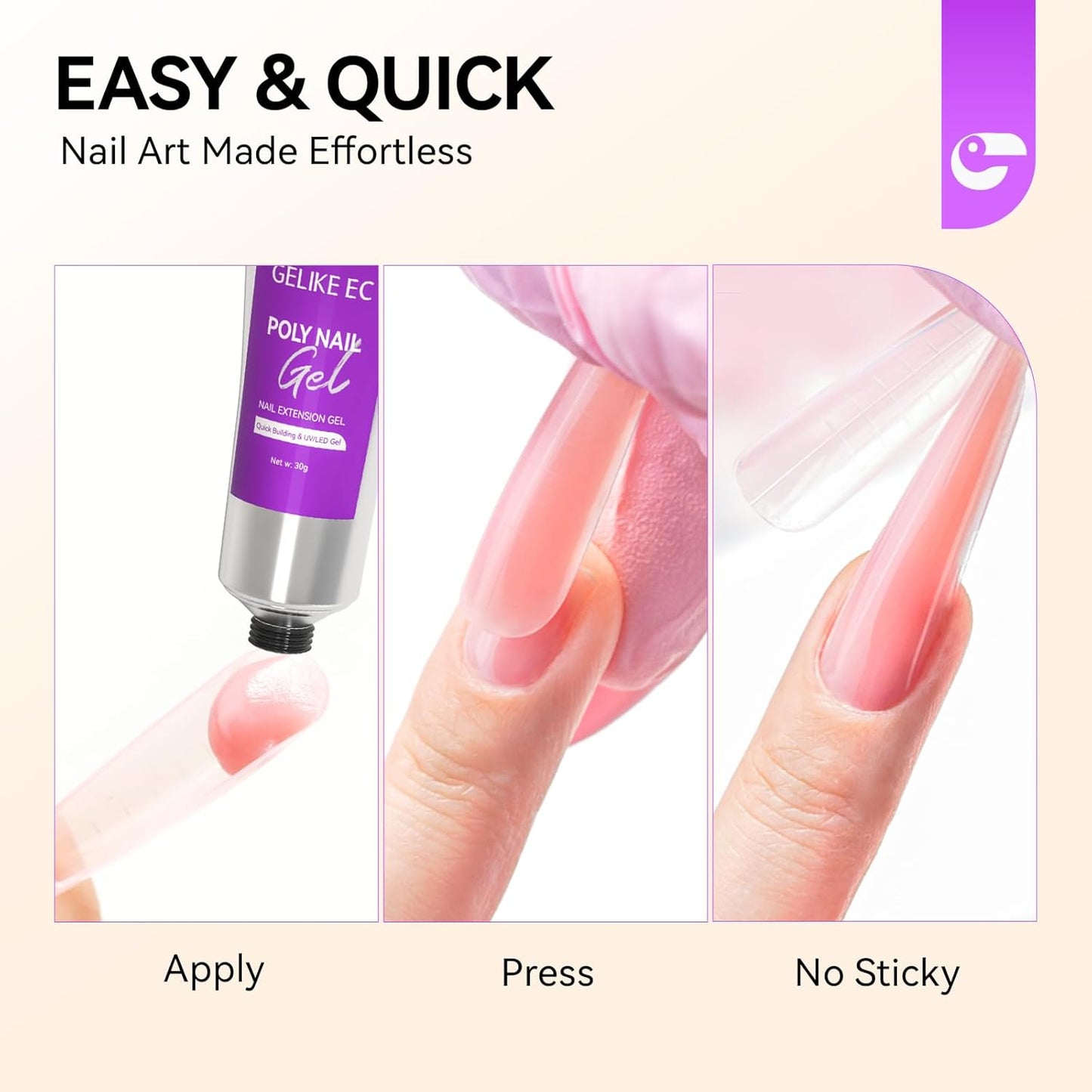 Gelike EC Dual Forms for Extension: 96 Pcs Color Nail Form, 4 Style 12 Size Nail Forms For Builder, Half Matte Gel Forms For Manicure Art Design Salon Diy