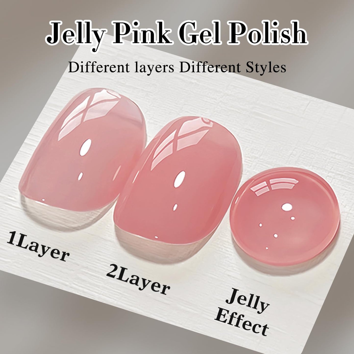 Double Rhythm Gel Polish Translucent Sheer Neutral Natural Light Milky Same Color Same Bottle 15ML Jelly Polish Art DIY at Home (Sheer Pink Nude-A1385)