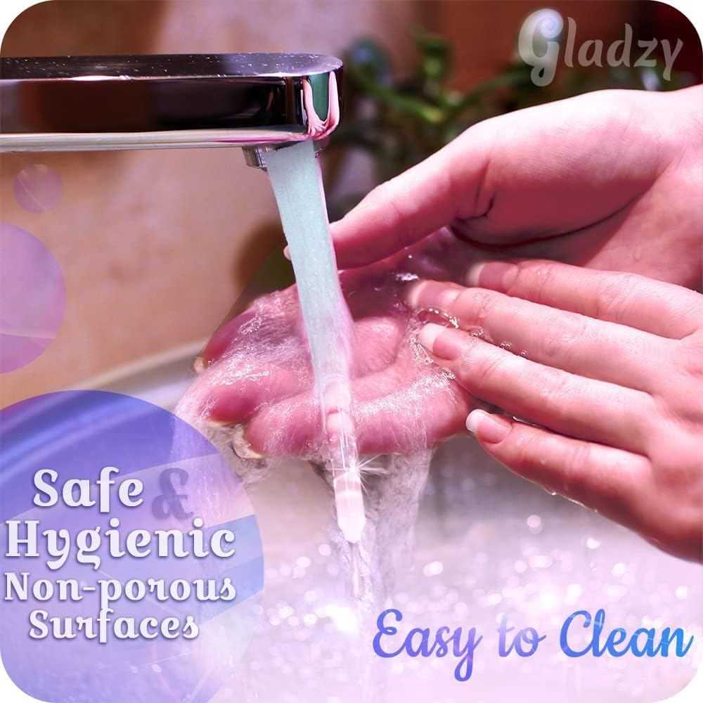 GLADZY Glass Cuticle Pusher Tool - Dual Ended Manicure Stick, Etched Crystal Glass Cuticle Remover, Callous and Dry Skin Fingertip File, Nail Shaper, Professional Nail Care, Ethically Made in EU