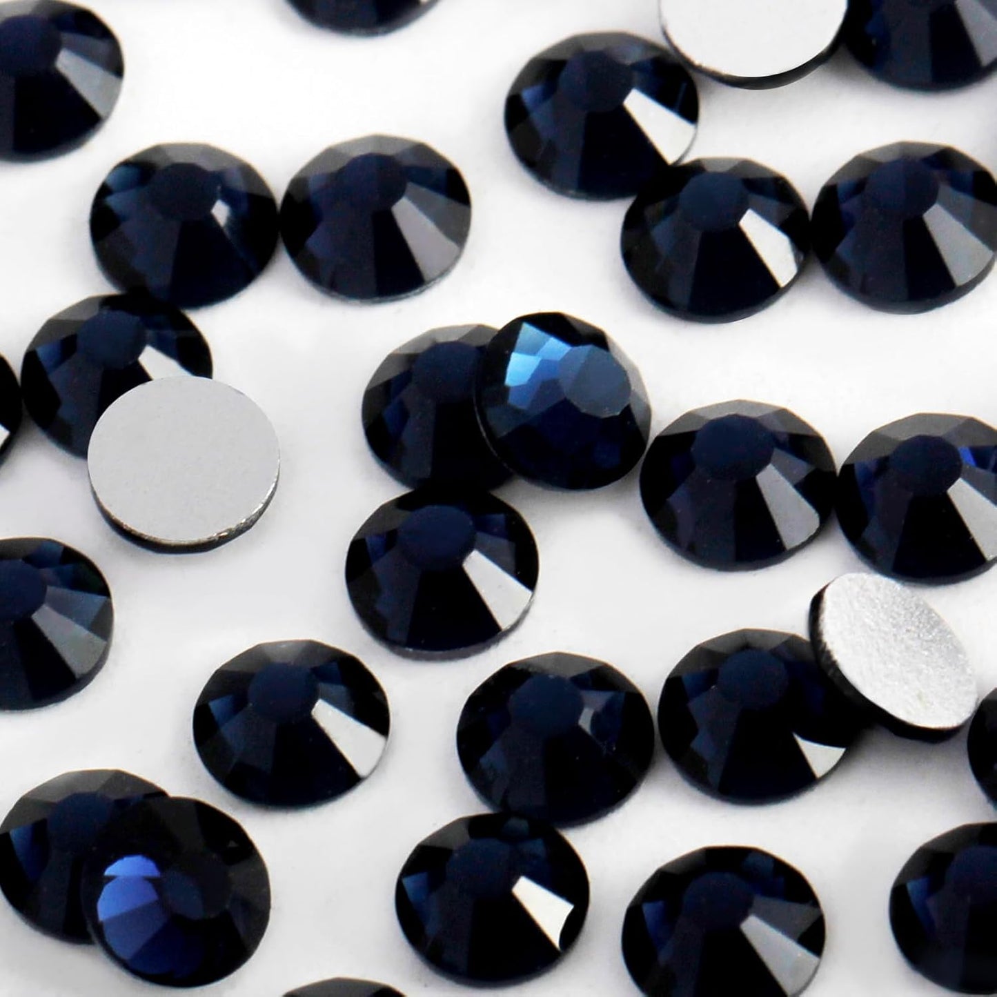 2000 PCS SS20 Flatback Rhinestones,12-Facet Diamond-Cut Glass Gems for Nail Art,Clothing,DIY Crafts,Glue-On Decoration Stones with Silver Backing,Montana