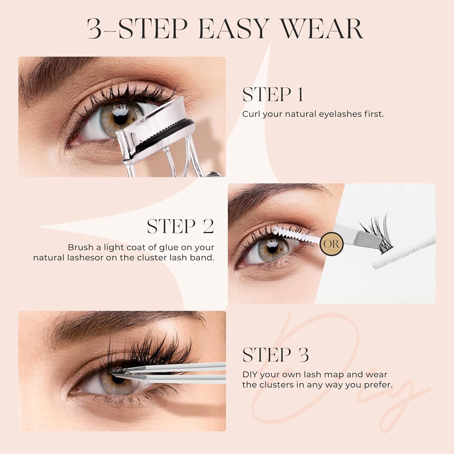 PopUp 168Pcs Cluster Lashes,8-16mm DIY Eyelash Extensions,Cluster Eyelashes for Self-application Individual Lashes at Home,3D Rapid Soft and Lightweight-Style CDD03