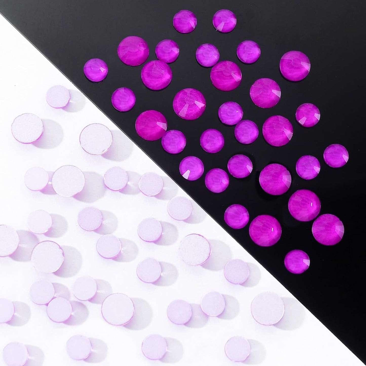 Neon Purple Flatback Rhinestones, Glass Rhinestones for Nail Art and Craft, Glue Fix, Loose Crystal Gemstones(Neon Purple, SS16, 1440pcs, 3.8-4.0mm)