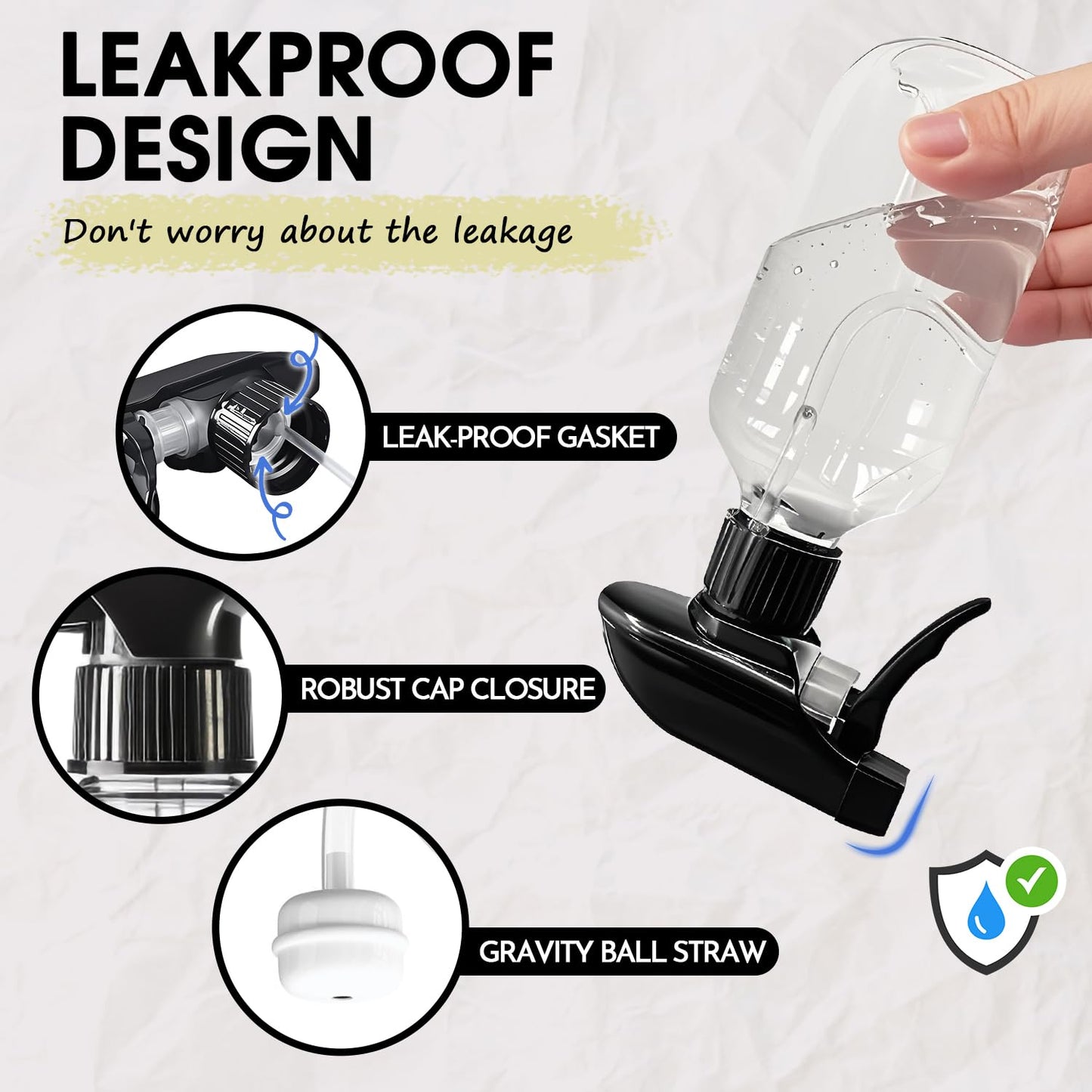 2 Packs Plastic Spray Bottles 360° Water Spray Bottle for Cleaning - 10 oz/300 ml Upside Down Spray Bottle Refillable Small Squirt Bottle with Adjustable Nozzle for Hair, Cooking, Plant, Pet (Green)