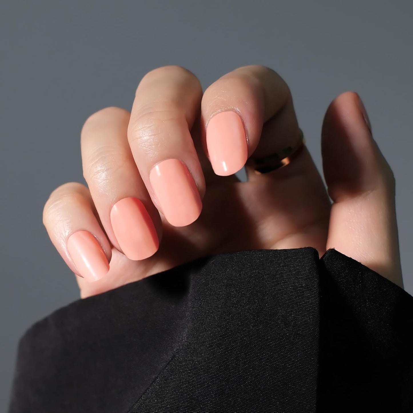 Nail Polish Strips - 22 Pcs Salon Quality Gel Nail Stickers - Long Lasting Wraps (Peach Pink)