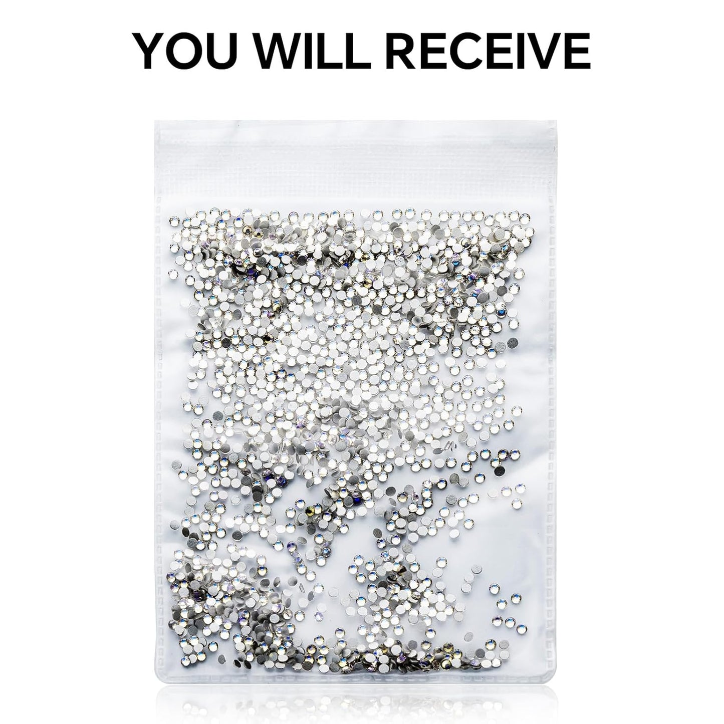 3000Pcs Moonlight Crystal Rhinestones,Glass Flatback Rhinestones Mini Gemstones for Nail Face Makeup Art Crafts Clothes Decoration -(SS8,2.4mm,Moonlight)