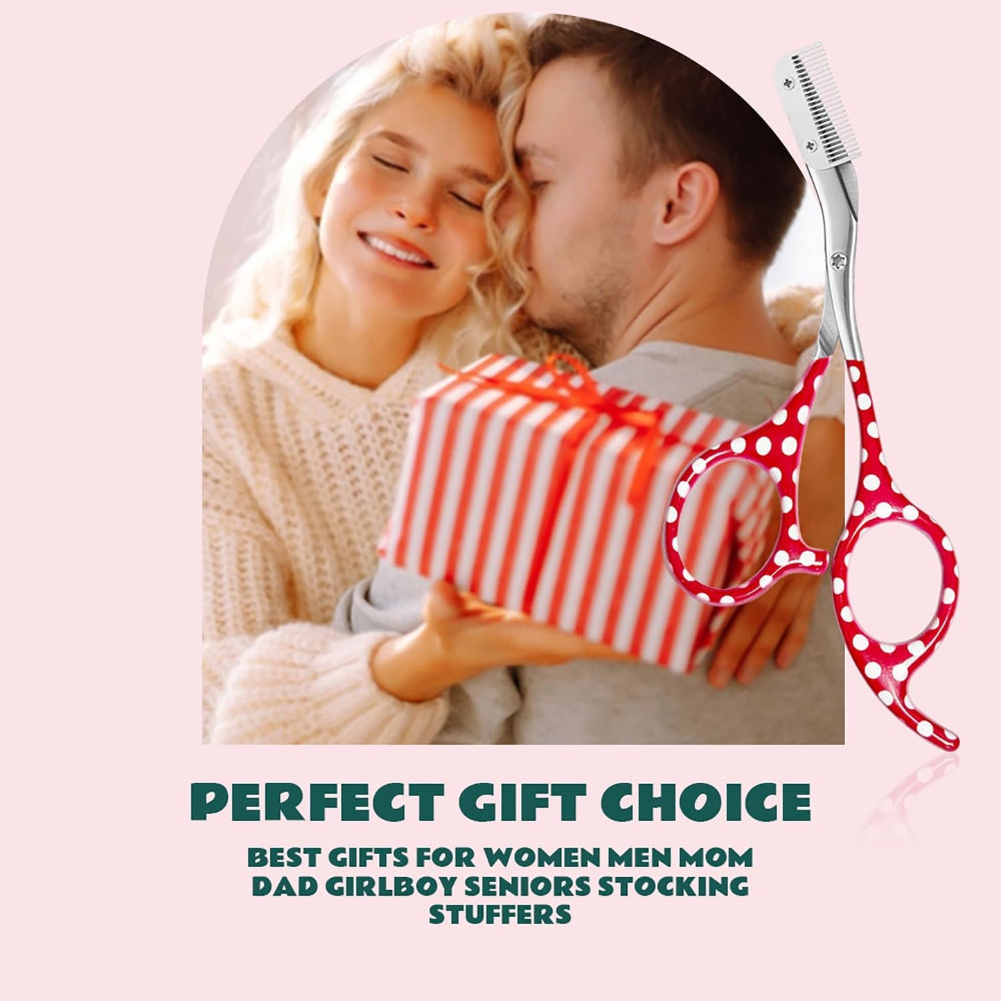 Eyebrow Trimmer With Comb, Stainless Steel Facial Grooming Scissors Kit, Professional Precision Eyebrow Scissors, Perfect For Gifts For Men And Women (Red)