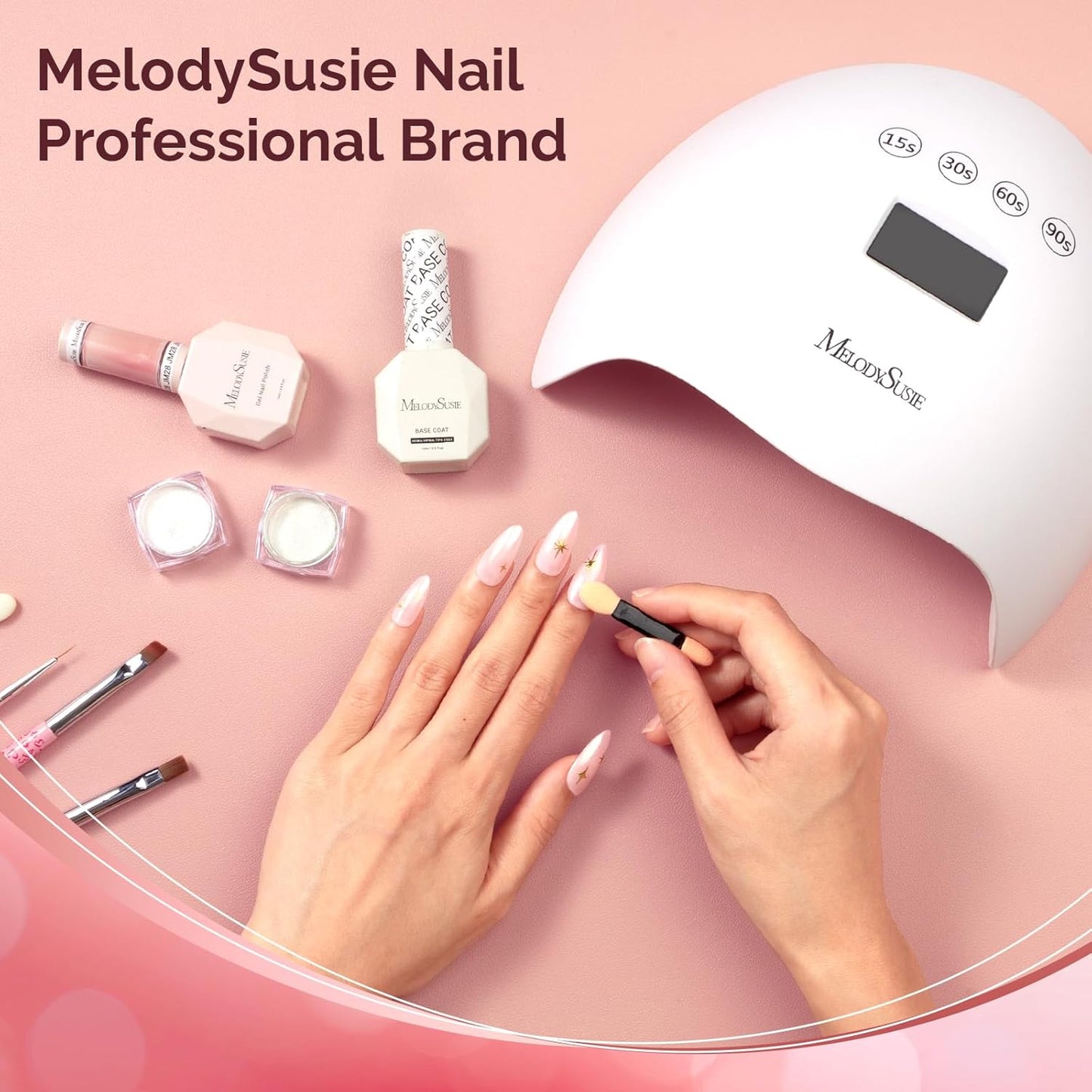 MelodySusie 2Pcs Chrome Nail Powder for Gel Nails, Pearl Powder Mirror Effect Pigment Pearlescent Mermaid Pigment Pearl Glitter for Home DIY Salon Use