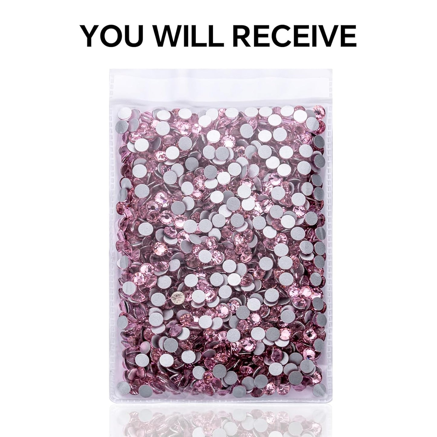 1440Pcs Light Pink Crystal Rhinestones,Glass Flatback Rhinestones Gemstones for Nail Face Makeup Art Crafts Clothes Decoration - (SS20,4.8mm,Light Pink)