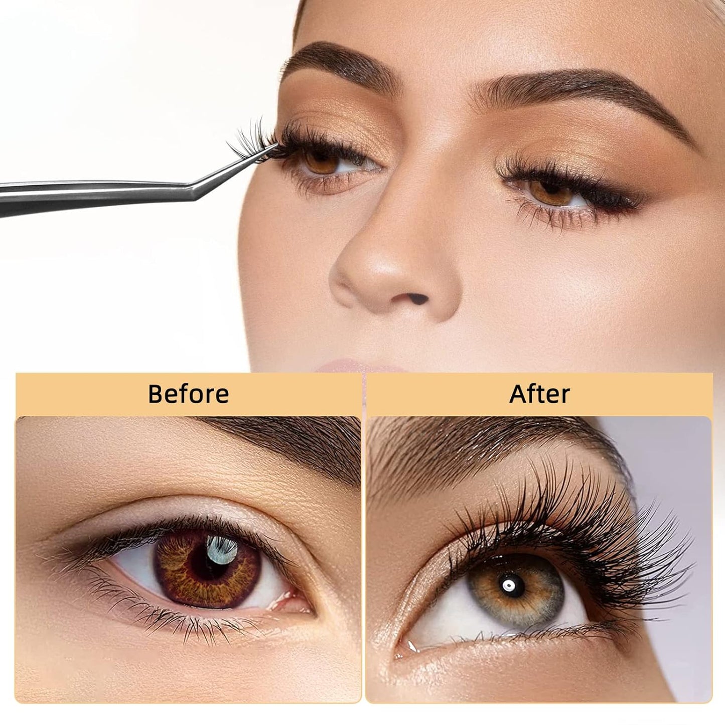 QUEWEL Cluster Lashes 240Pcs Individual Lashes 20D 0.07C Curl 14mm Knot-Free Lash Extensions Clusters Lashes Soft&Natural False Eyelashes Individual DIY Eyelash Extension at Home(20D 0.07C 14)