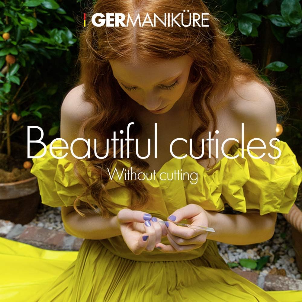 GERMANIKURE 2 Pc Glass Bundle - Crystal Glass Cuticle Stick & File Away Your Worries Nail File in Suede Sleeves – Handmade in Czech Republic – Pro Manicure Supplies – Cuticle Pusher, Callous Remover