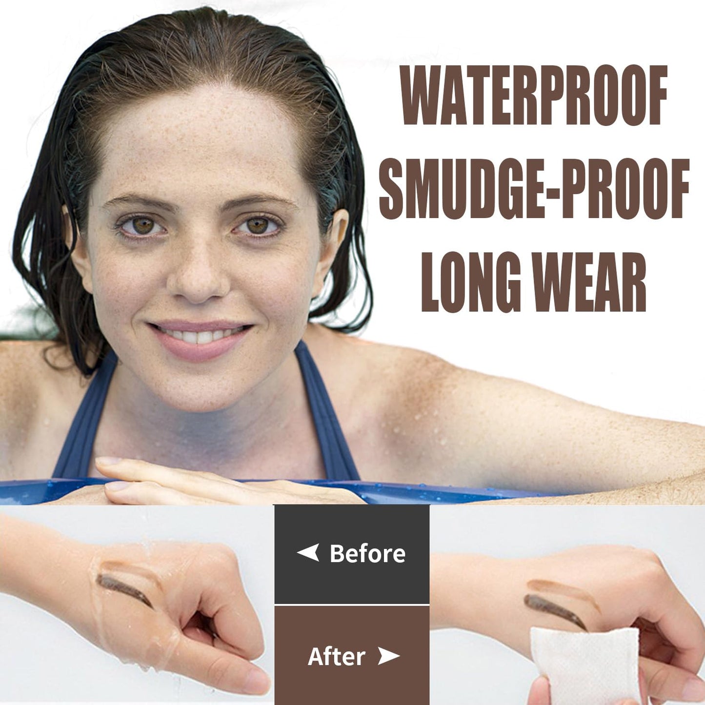 ALLROSE Eyebrow Stamp Stencil Kit - Eyebrow Stencils Perfect Eyebrow Waterproof Eyebrow Stamp, Eye Brow Stencil Kits Brow Stamp, Eyebrow Stencil Kit for Women With 20PCS Brow Shaping Kit, Ash Brown