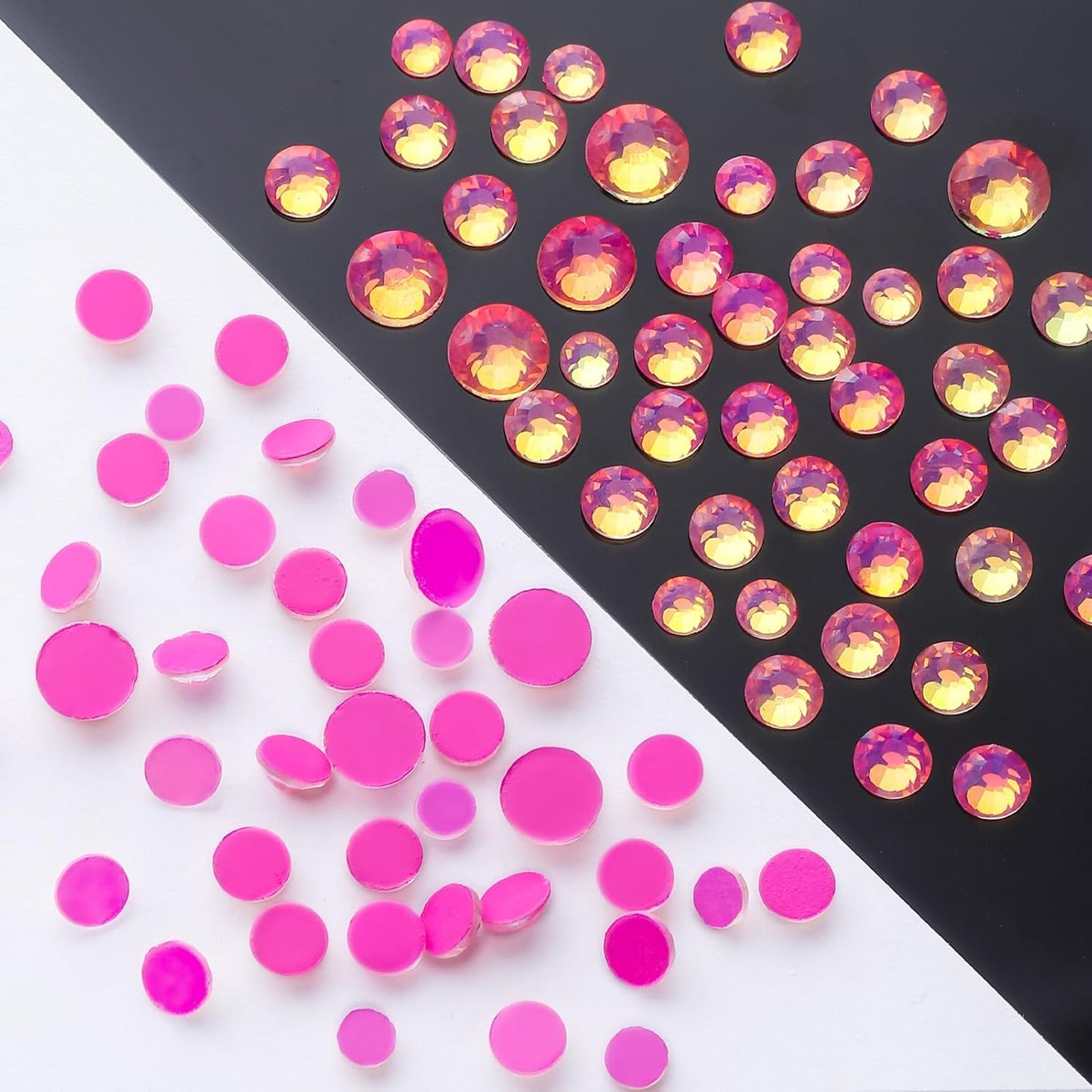 F Rose Flatback Rhinestones, Glass Rhinestones for Nail Art and Craft, Glue Fix, Loose Crystal Gemstones(F Rose, SS16, 1440pcs, 3.8-4.0mm)