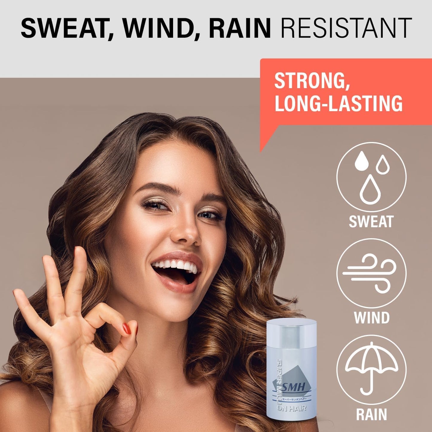 SMH Plant-Based Hair Fibers MADE IN JAPAN – Instantly Conceals Thinning Hair –Long-Lasting, Natural Look – Sweat, Water & Wind Resistant – For Men & Women (10g, Natural Blond)