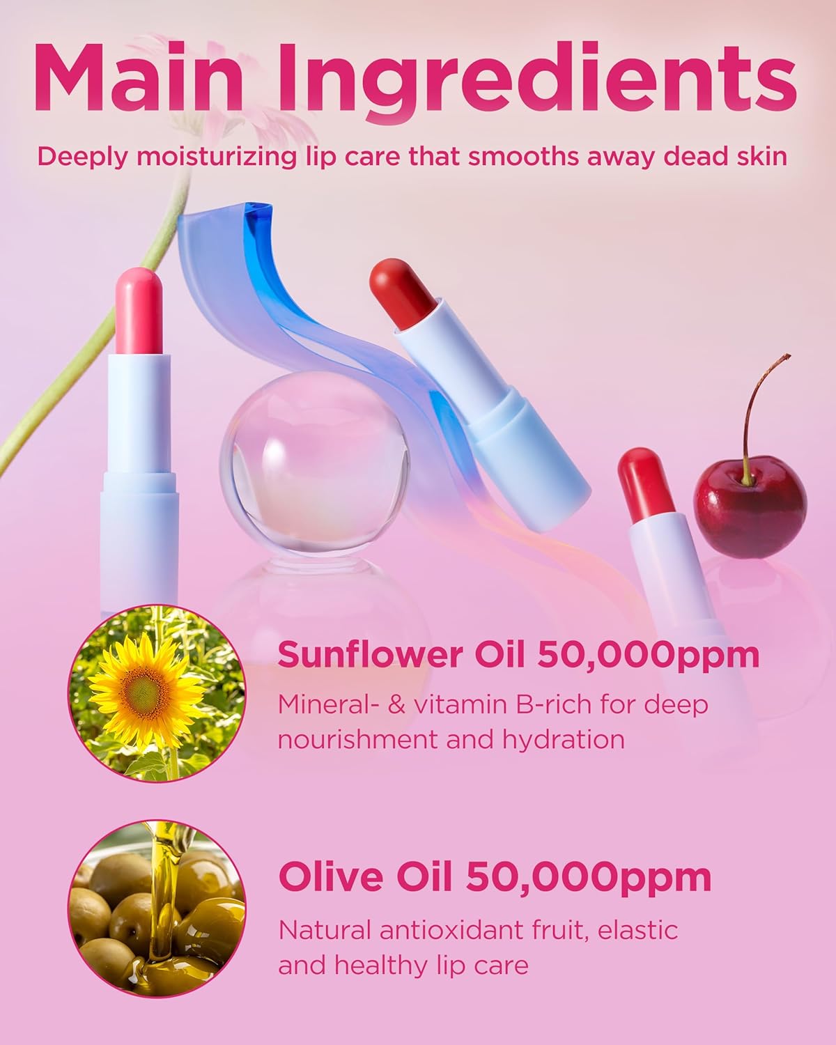 TOCOBO Glass Tinted Lip Balm 011 Flush Cherry – Vegan Korean Lip Care for Deep Hydration - Tinted Glass Glow Moisturizing with Vibrant Cherry Pink Color - Non-Sticky Radiant Finish, 0.12 oz.