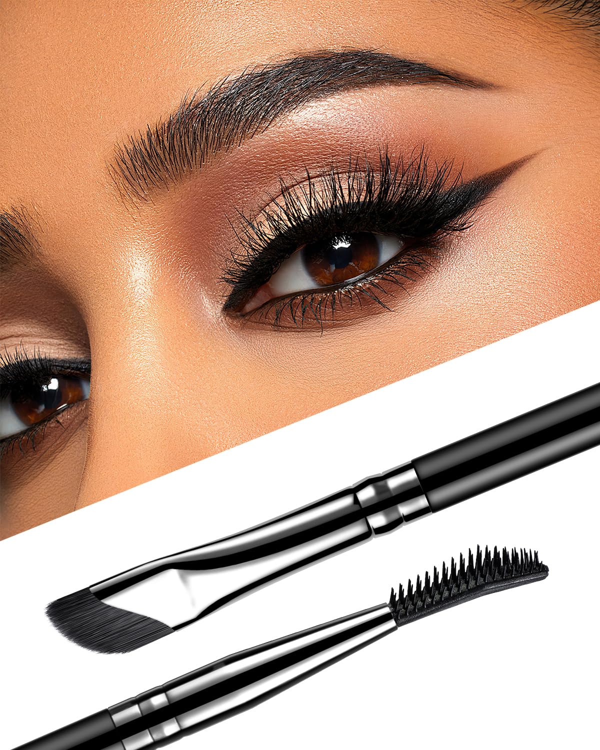 EIGSHOW Dual-Ended Precision Eyebrow Brush and Comb for Eyeliner Lining, Sculpting Brows, Professional Eye Makeup Tools (D109)