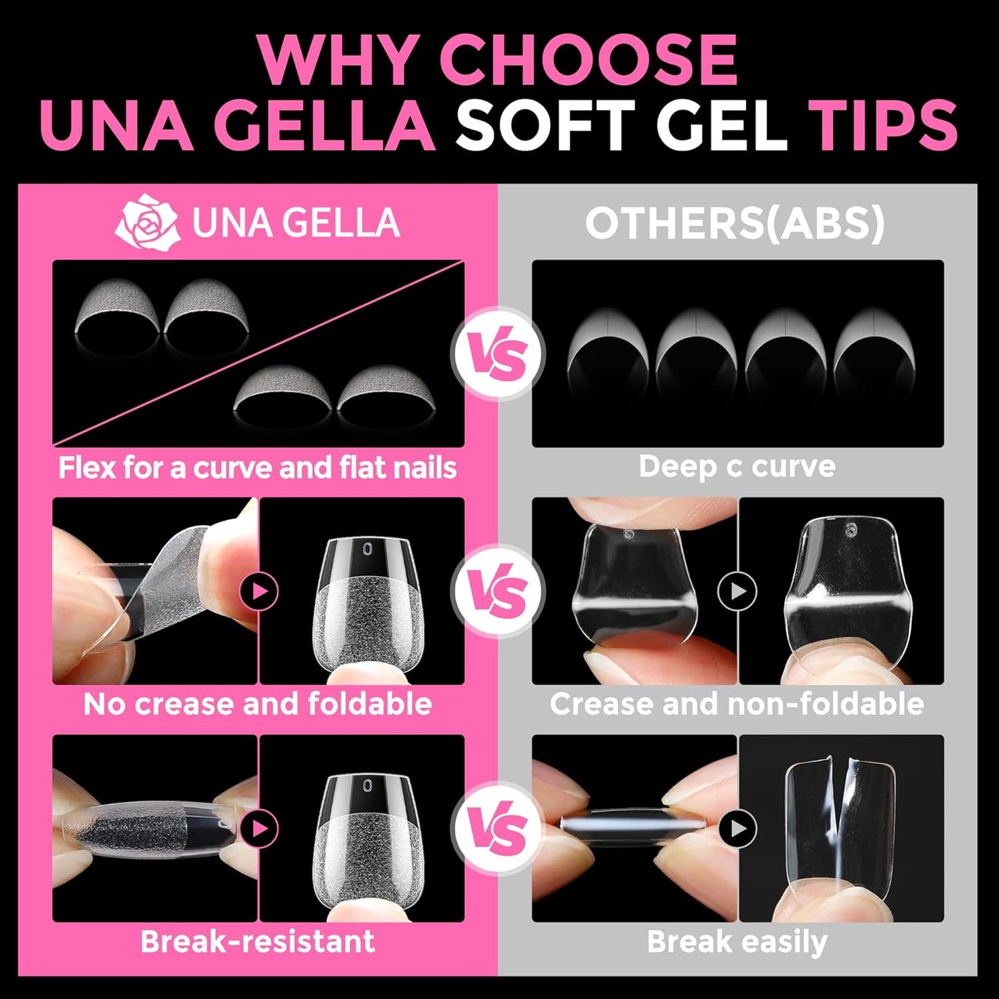 UNA GELLA Extra Short Coffin Nail Tips: XS 216pcs Pre-shape Press on Nails Extra Short Coffin Gel Tips Full Cover Acrylic Fake False Nails Extension 12 Sizes Gelly Tips
