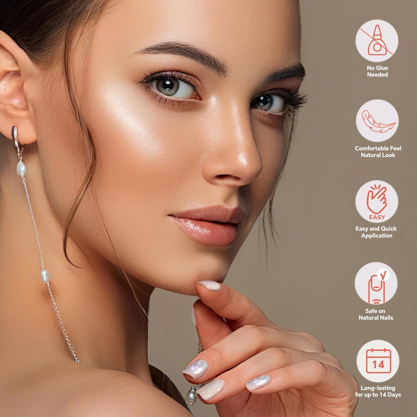 Semi Cured Gel Nail Strips-Salon Quality Semi-Cured Gel Press On Nails Stickers Quick DIY Nail Art Manicure Kits for Women at Home Works with Any UV/LED Lamps(Gilded Constellationďź