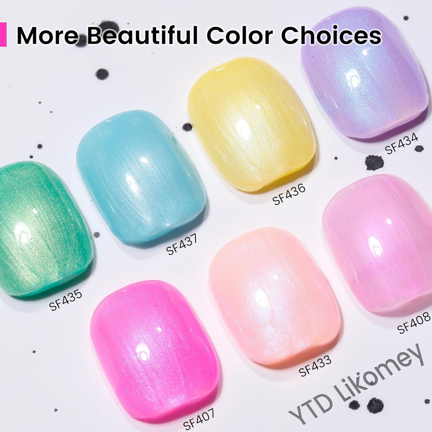 YTD Likomey Pearl Light Blue Glitter Gel Nail Polish,15ml Soak Off UV Nails Gel,Pearlescent Shimmer Shiny Sparkly Salon Home DIY UV Manicure Nail Art Varnish,SF437