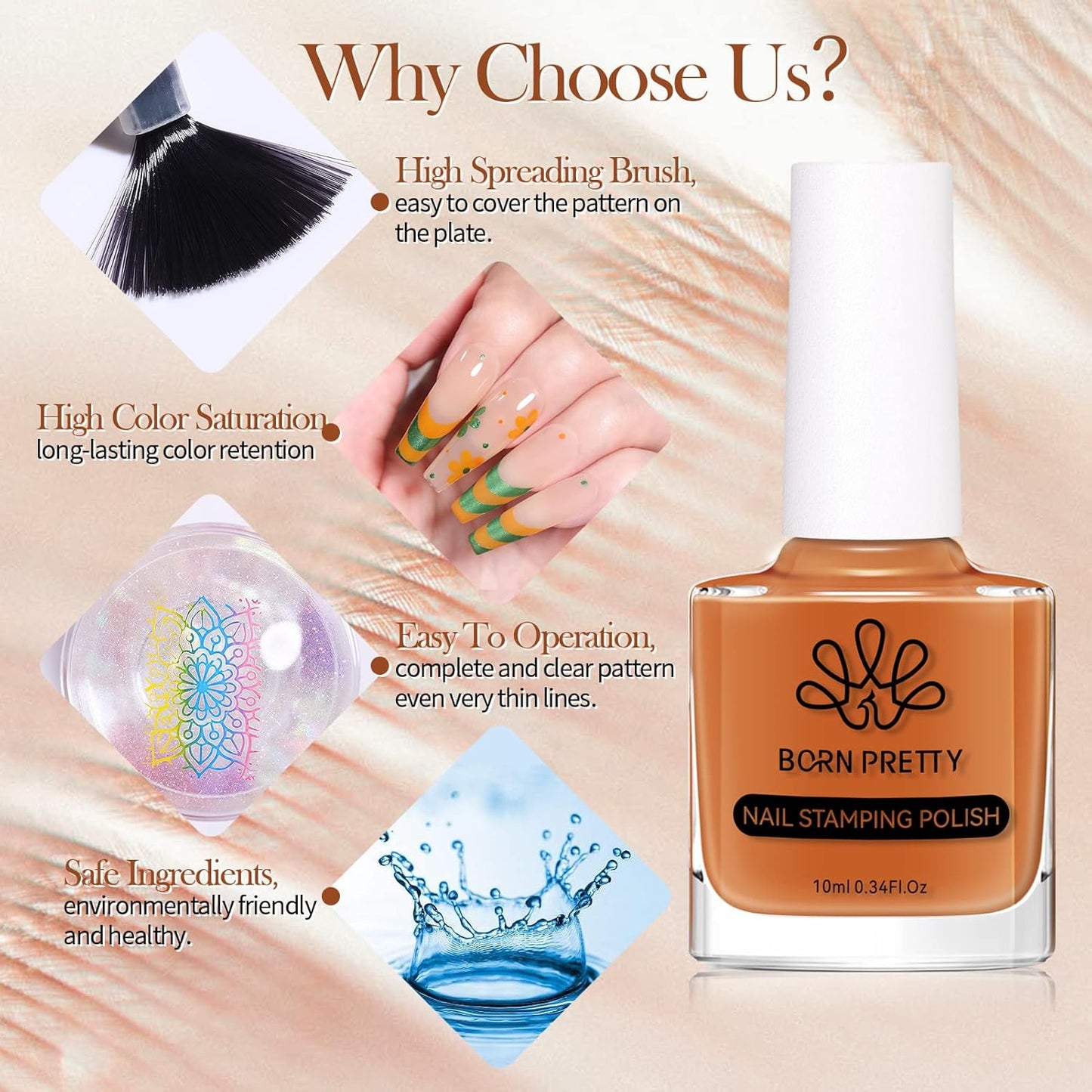 BORN PRETTY Stamping Nail Polish 12Colors Fall Winter Stamping Polish Set for Stamp Nails