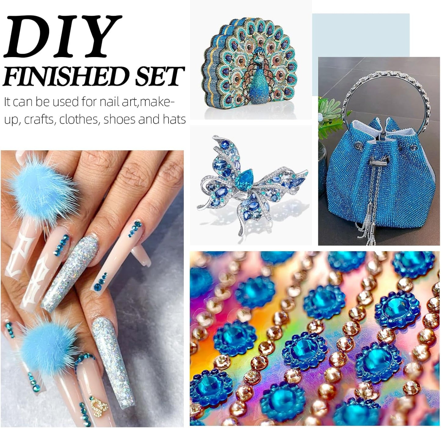 Malachite Blue Flatback Rhinestones, Glass Rhinestones for Nail Art and Craft, Glue Fix, Loose Crystal Gemstones(Malachite Blue, SS30, 576pcs, 6.4-6.6mm)