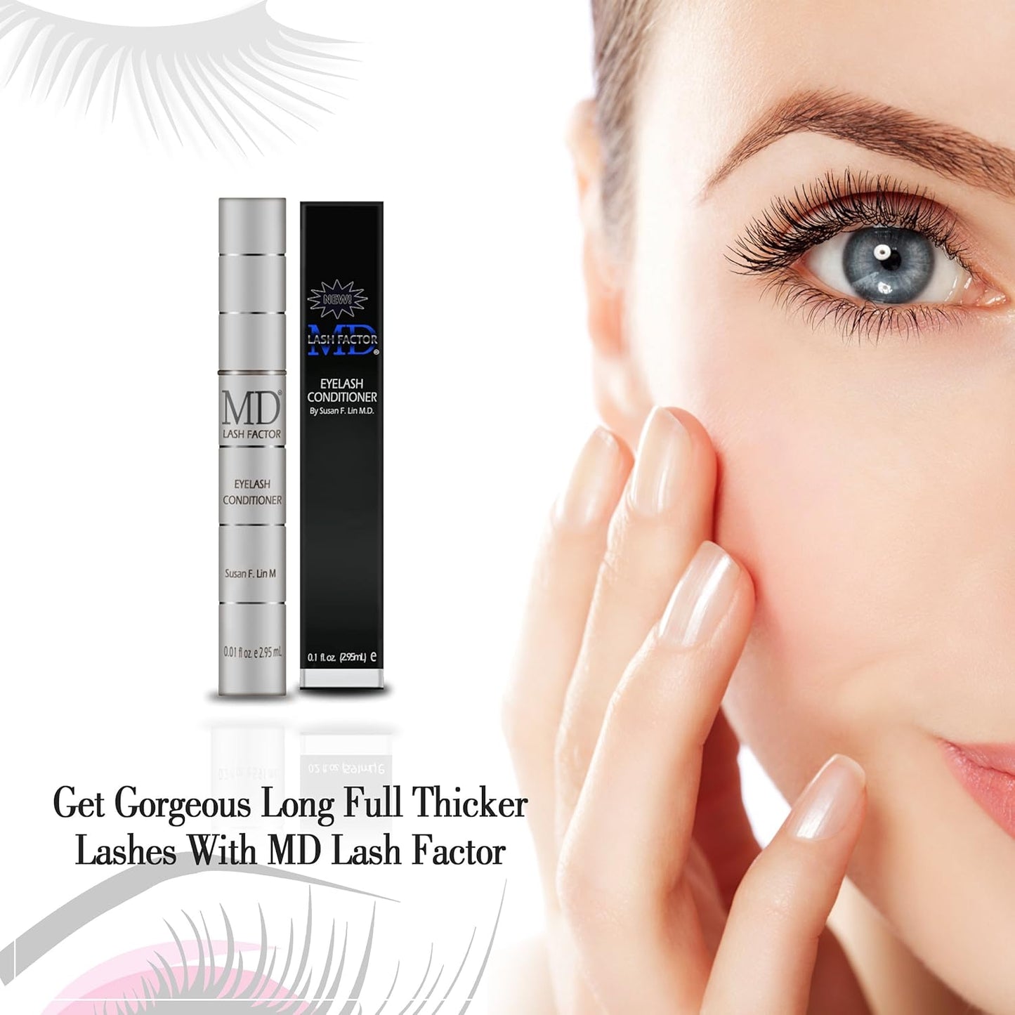 MD Lash Factor Eyelash Conditioner – 0.05 fl oz Trial Size – Lash Growth Serum with Biotin and Peptides, Ideal for First-Time Users