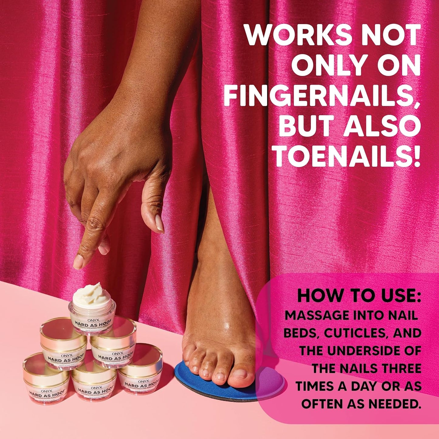 Onyx Professional Hard as Hoof Nail Strengthening Cream, Coconut Scent - Nail Growth and Conditioning Cuticle Cream Stops Splits, Chips, Cracks & Strengthens Nails, 1 oz