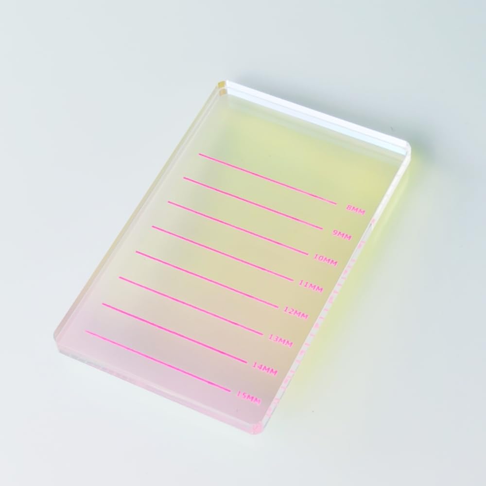 Grafting False Eyelash Acrylic Extension Pallet, Eyelash Extension Glue Tweezers Plate Pad Makeup Palette Individual Training Tools (Dazzling 4.72x2.95inch)