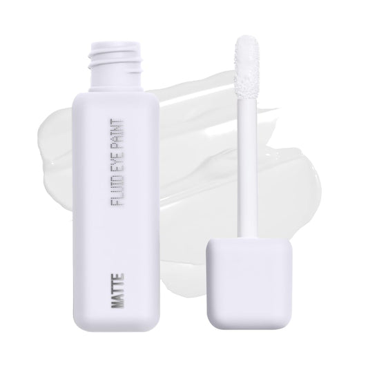 about-face Matte Fluid Eye Paint White Noise – High-Pigment Liquid Eyeshadow, Long-Lasting, No-Budge Matte Finish, Vegan & Cruelty-Free (White)