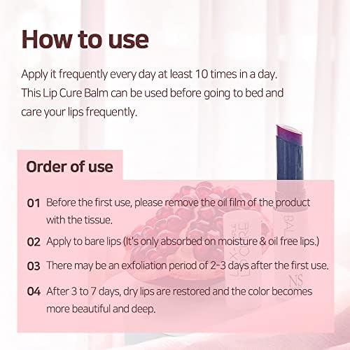 Lux Triple Lip CURE Glossy Balm (0.17oz) (RABBIT ROSE (Berry Pink)) 4 million units sold in Korea, Natural Tinted Korean Lip Balm, Petroleum/Paraben Free, Lip Butter,lip balm hydrating