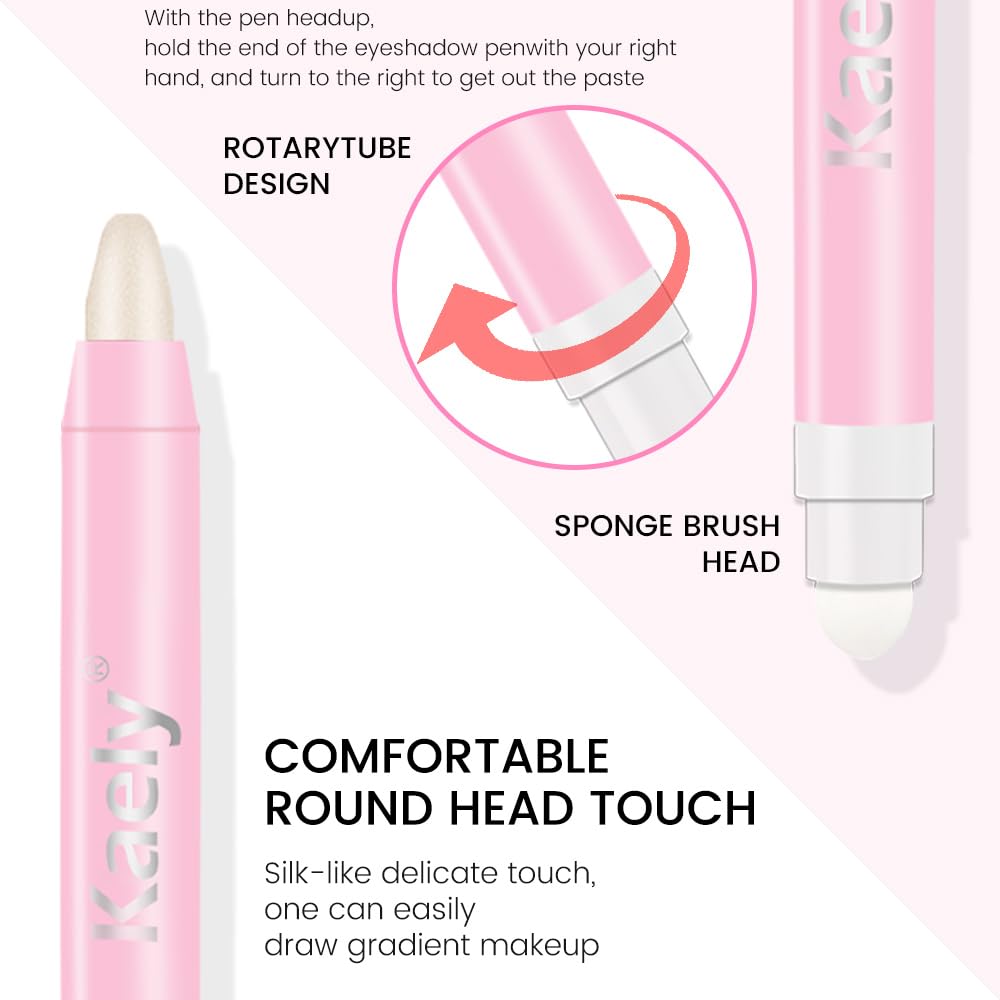 evpct 2Pcs Cream Eye Shadow Brightener Sticks Set for Eyes Waterproof, Champagne & Blonde Shimmer Cream Eyeshadow Applicator Stick Long Lasting Pigmented Eye Makeup sombras en crema para ojos 17+38