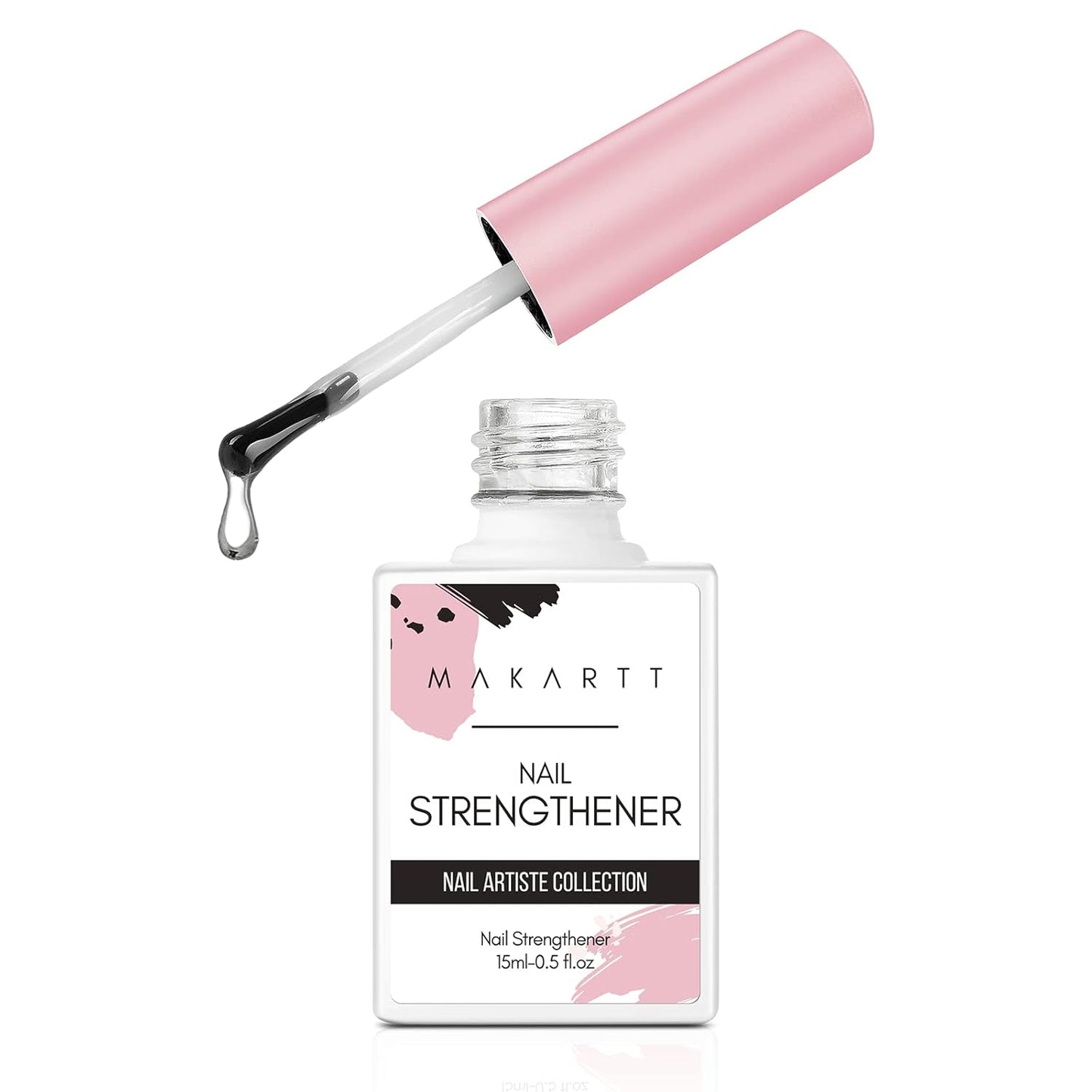 Makartt Gel Nail Strengthener Reinforce Polish, Nail Strengthening Repair Polish Nail Hardener for Treating Weak Damaged Peeling Nails Clear Soak Off Gel Lacquer Long Lasting Professional DIY Nail Art