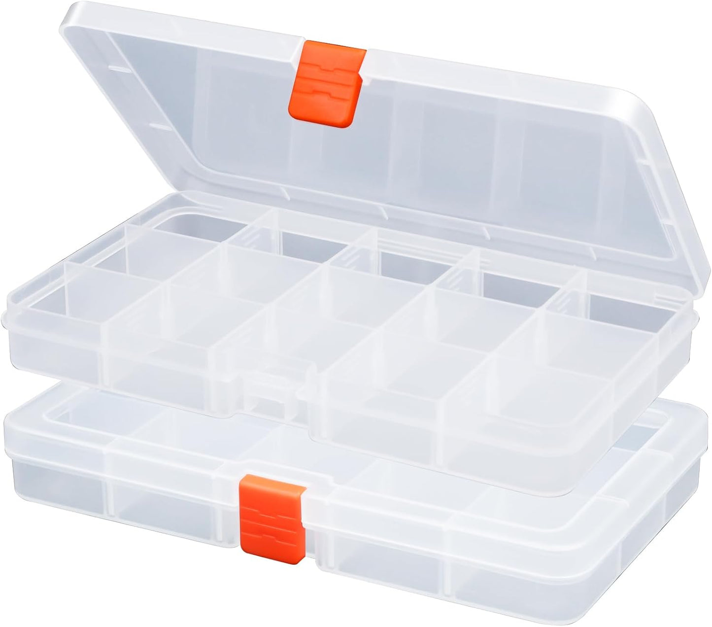 4PACK Extra Thick Bead Organizers, Mini Clear Plastic Storage Box Craft Containers for Nail jewelry rhinestones DIY Supply Case