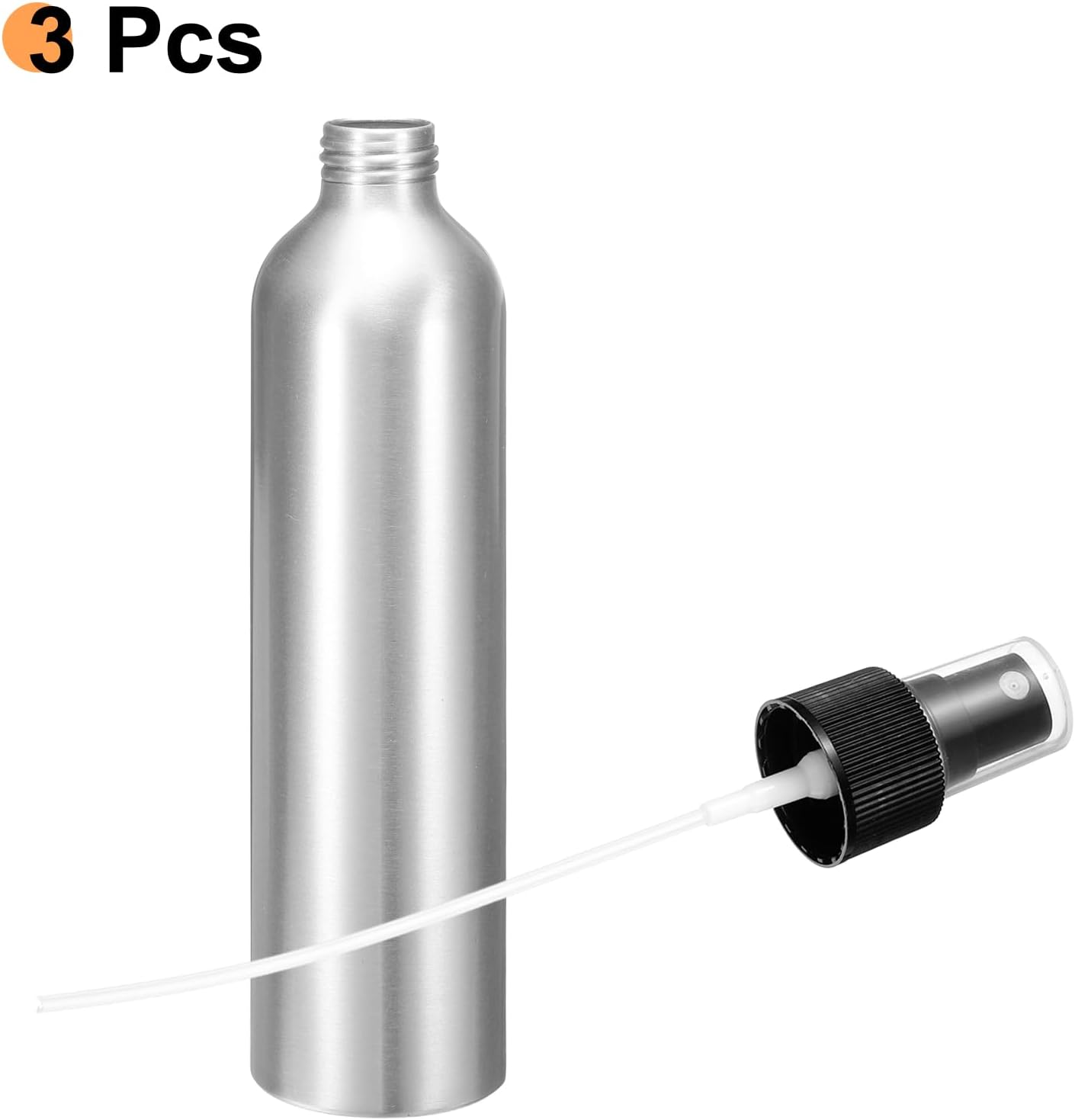 HARFINGTON 3pcs Aluminum Fine Mist Spray Bottles 300ml/10oz Metal Small Liquid Alcohol Refillable Travel Container with Black Plastic Nozzle Cap for Perfume Skincare Cosmetic Storage Bottle