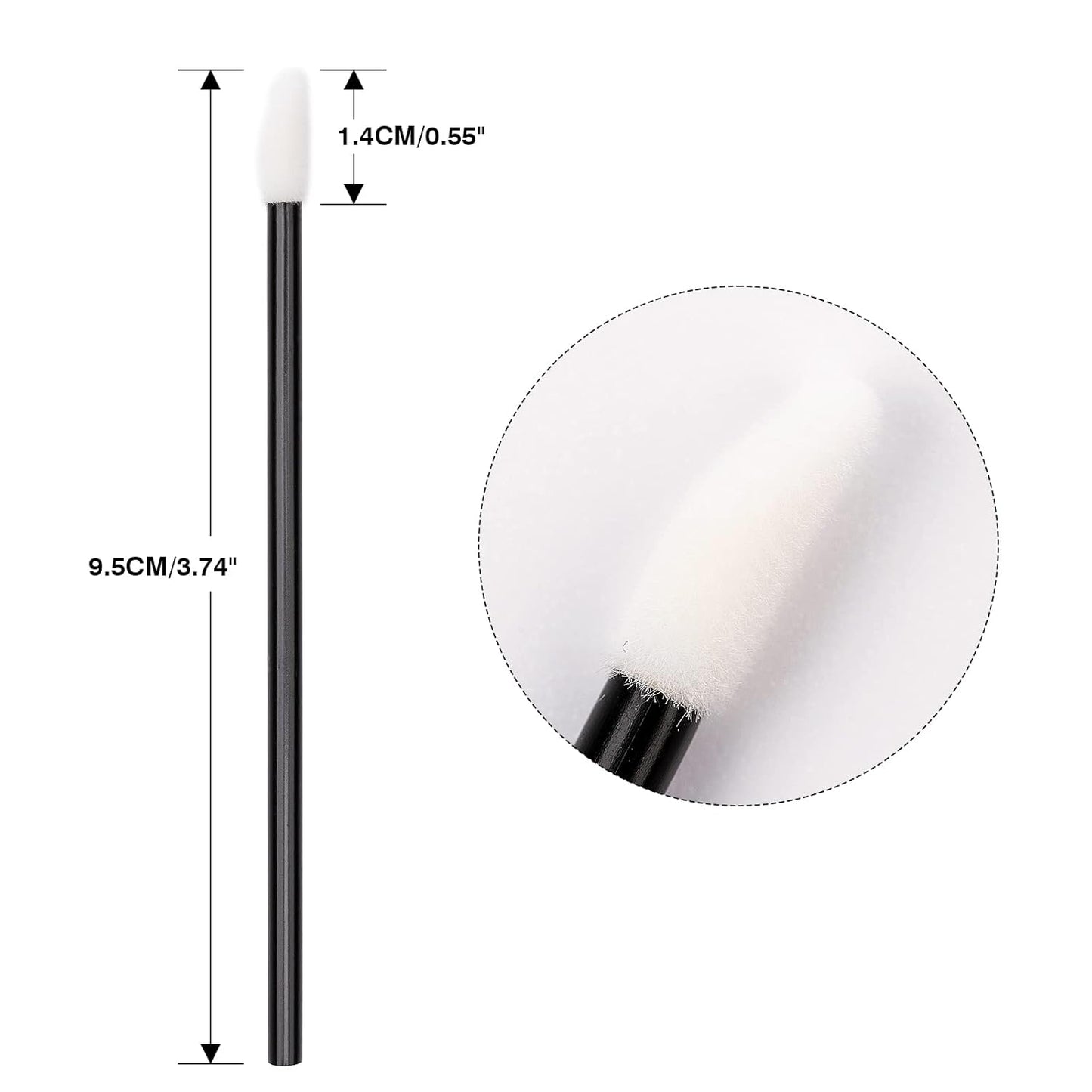 G2PLUS 100PCS Lip Gloss Applicators, Disposable Lip Brushes Lip Gloss Applicators Lipstick Gloss Wands Applicator Perfect Makeup Tool Kits (Nylon Black)