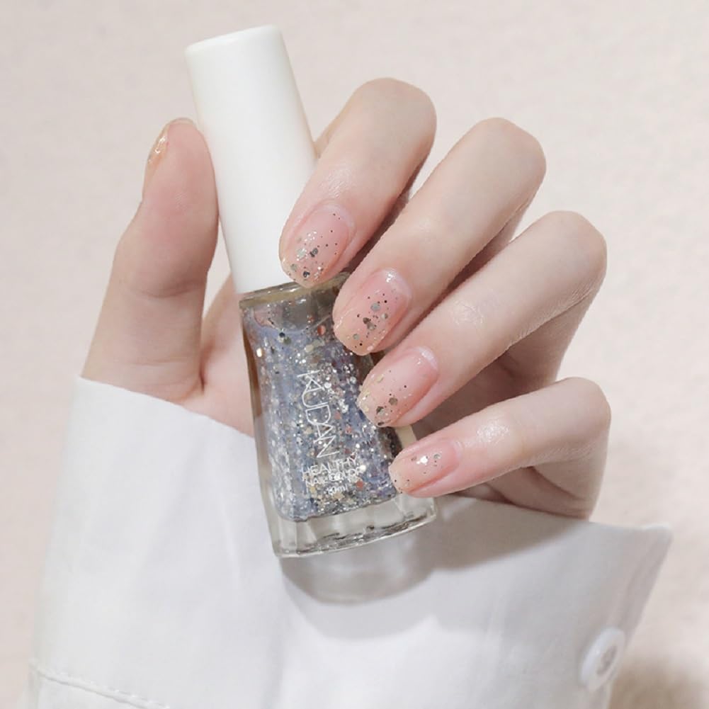 Nail Polish set - Nail Lacquer Quick Dry, Full Size, Vibrant, Colorful, Trendy, Glitter, Glossy, Metallic, Matte Nail Art Nail Shades (N33 Brilliant diamond, 52g)