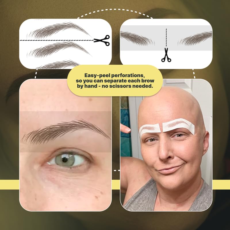 10 Pairs Dark Brown Temporary Eyebrow Tattoos, Waterproof and Smudge-Proof Medium Sassy Swerve Style Realistic Eyebrow Stickers for Women, Easy to Apply, Won't Work on Existing Brows