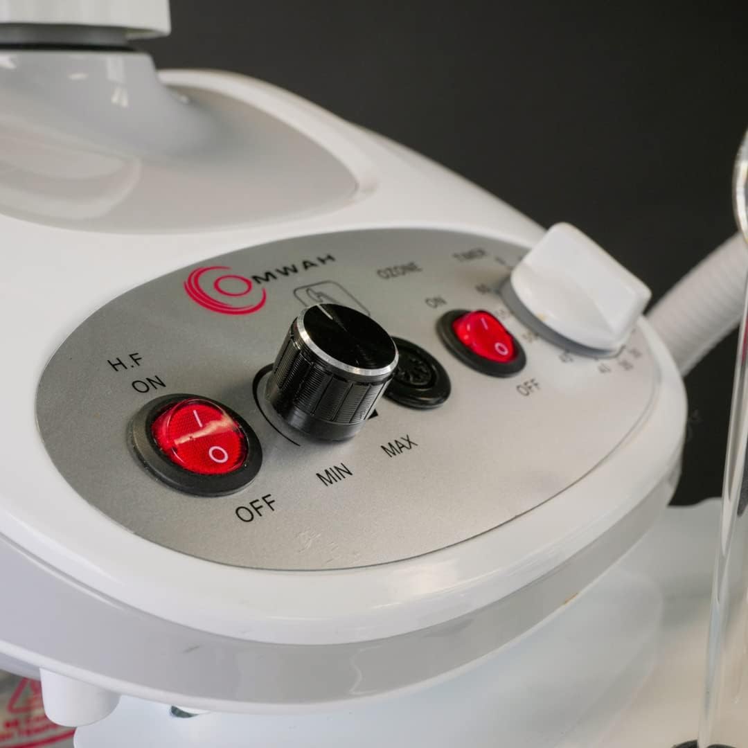 OMWAH 3 in 1 Aromatherapy Facial Steamer with 5X LED Magnifying Lamp Glass High-Frequency Esthetician Spa Equipment