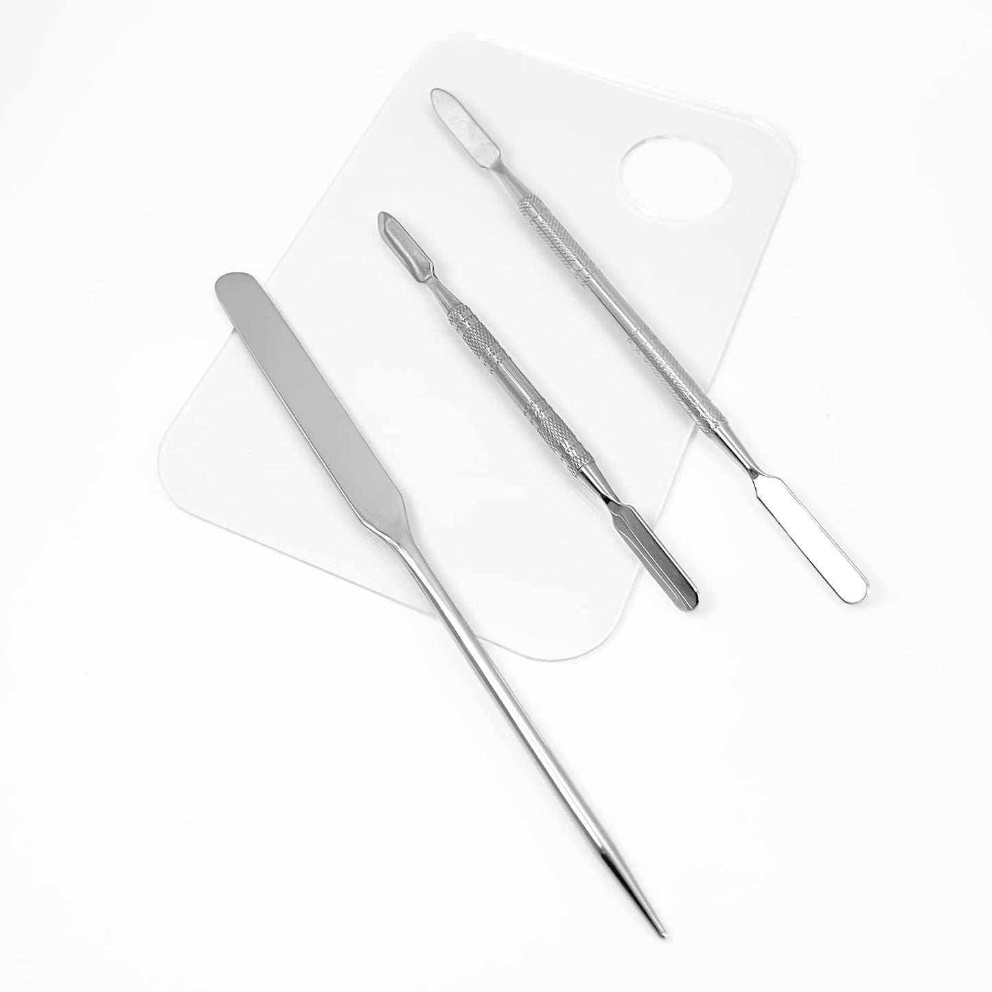 Foundation Spatula, 3pcs Stainless Steel Makeup Spatula Mixing Tool Cosmetic Metal Mixer Tool for Professional Color Nail Art Lab Pigment Blending Stick