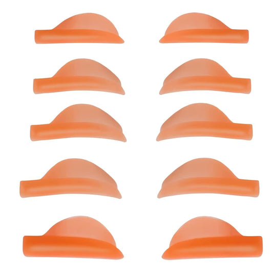Eyelash Perm Pads Lash Lift Rods Eyelash Perm Silicone Pads 5 Sizes Reusable Soft Lash Lift Pads Shield for Different Length Eyelashes Perfect Lifting (Orange）